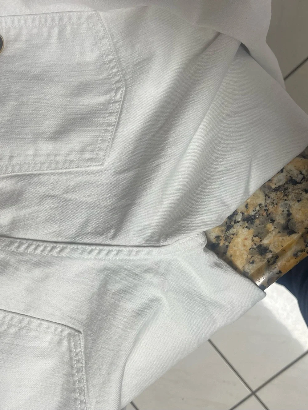 Tory Burch White Chinos with Gray Ombre Leg